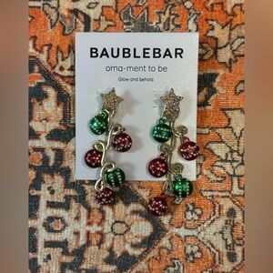 BaubleBar Ornament To Be Red & Green Star Crystal Dangle Christmas Earrings